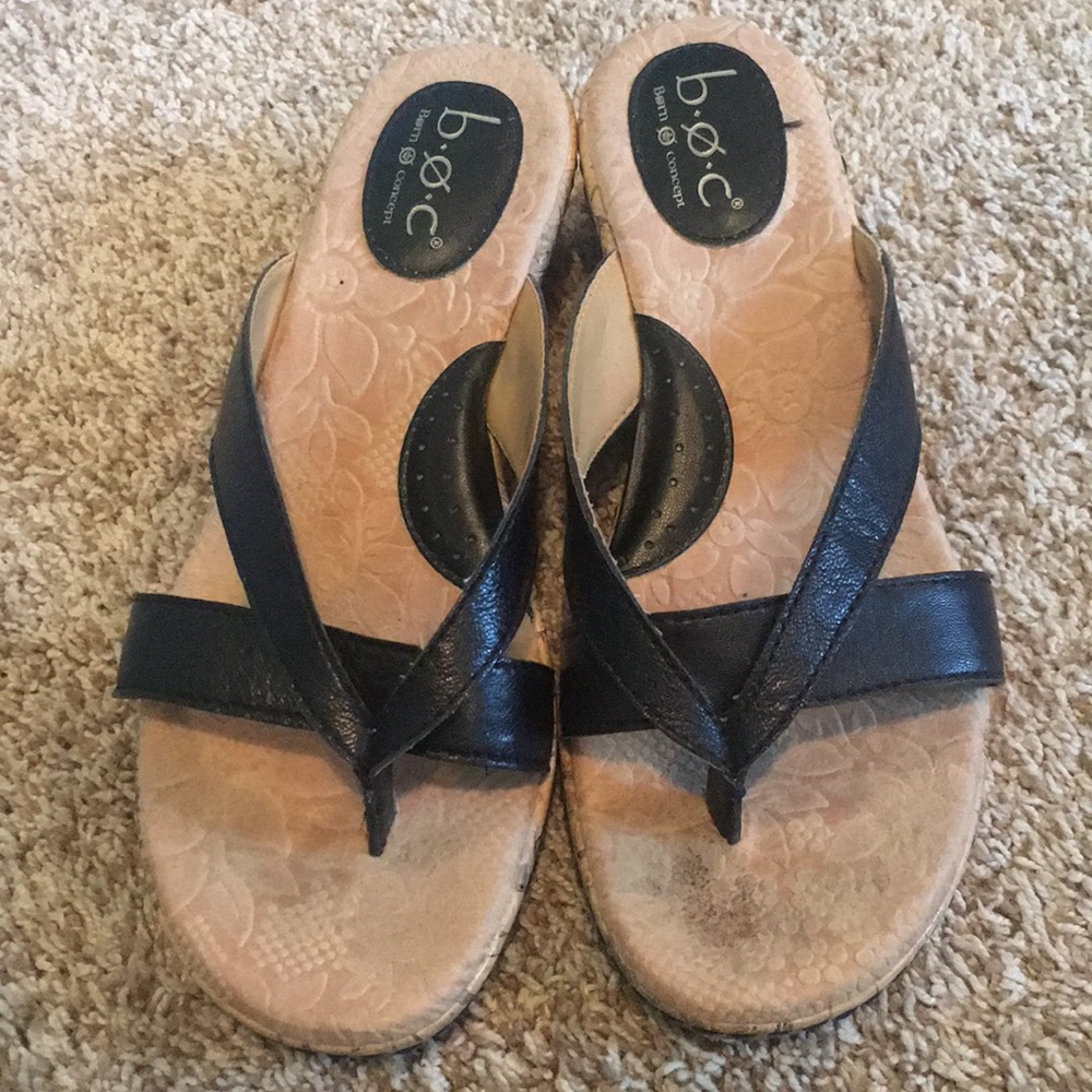 BOC Black Wedges Size 8